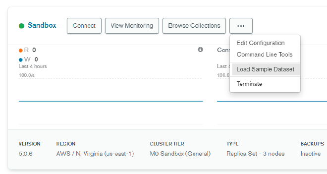 Loading sample data into MongoDB Atlas