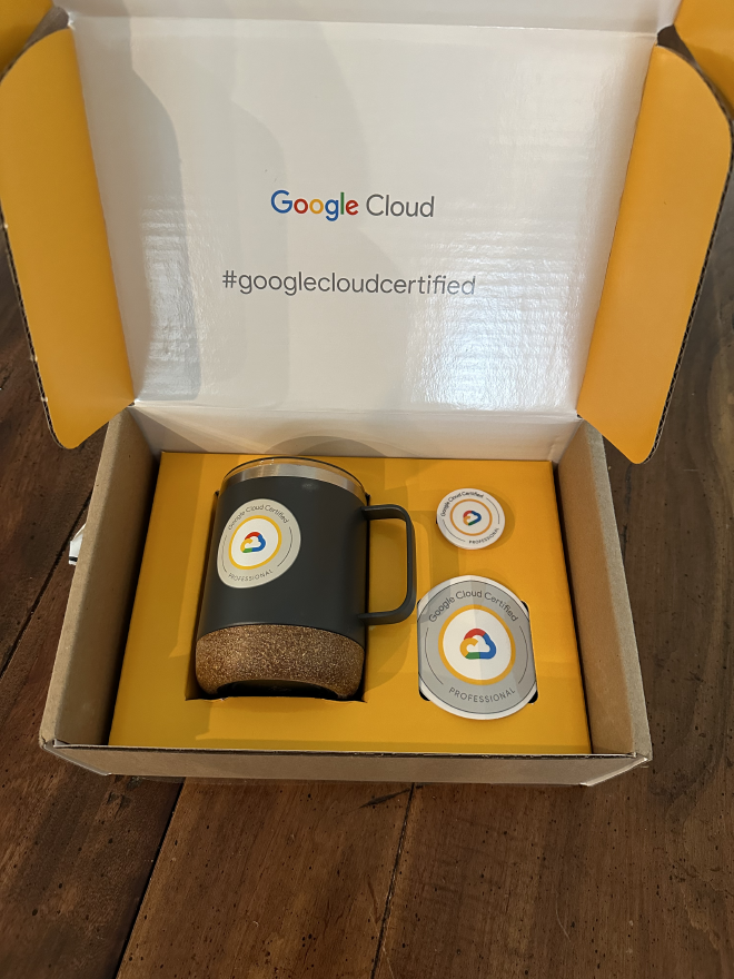 The GCP certification welcome kit I received